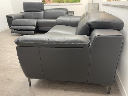 HTL Elena anthracite grey leather power reclining 3 & 2 seater